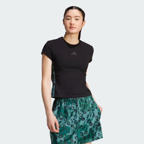 Preto T-shirt Animal 3-Stripes