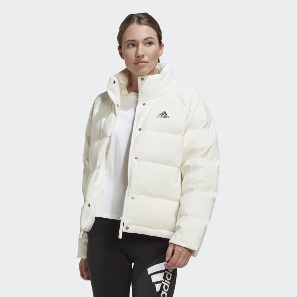 White Helionic Relaxed Down Jacket