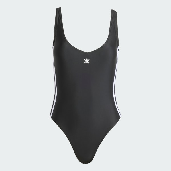 zwart Adicolor 3-Stripes Badpak