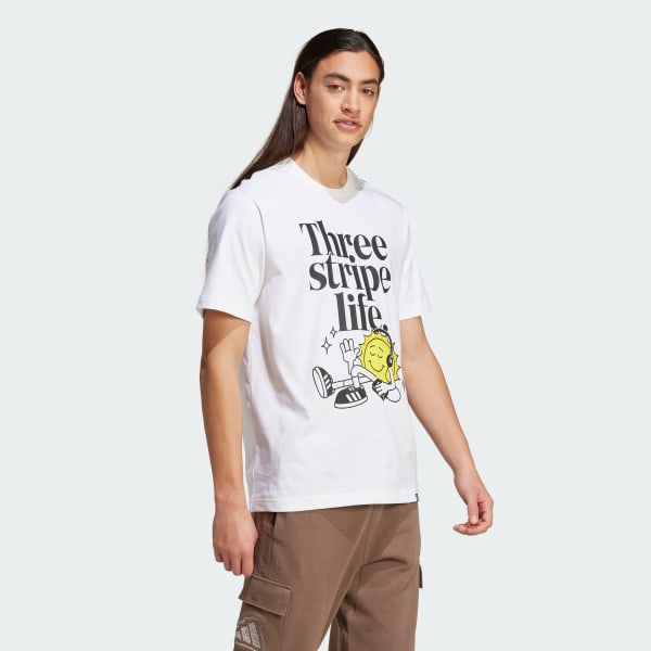 Blanco Camiseta Positivity Graphic