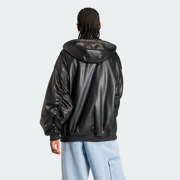 Adidas originals faux leather jacket hot sale