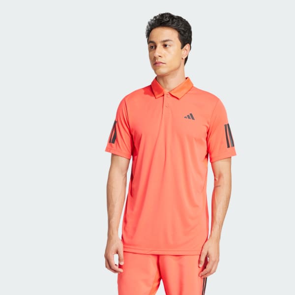 Red Club Tennis 3-Stripes Polo Shirt