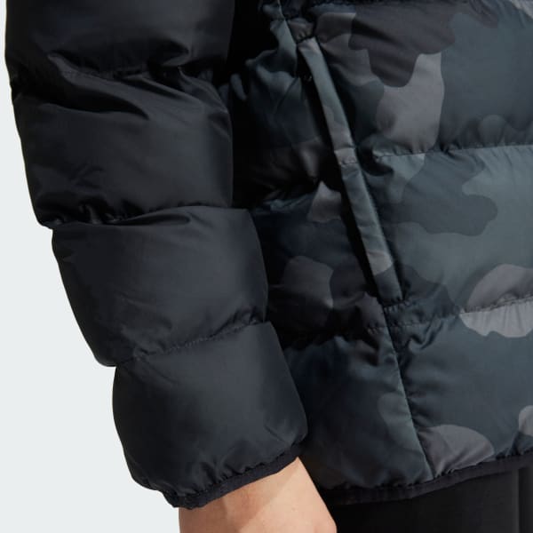 adidas Synthetic Down Allover Print Jacket Black adidas Ireland