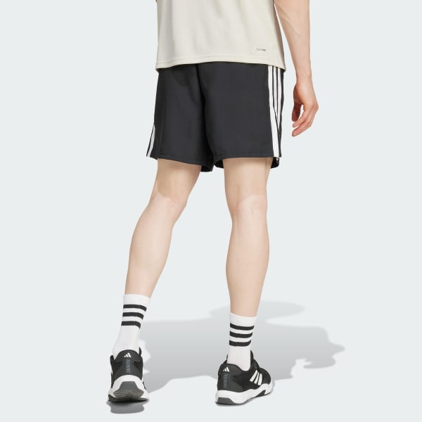 สีดำ กางเกงเทรนนิงขาสั้นผ้าทอ Essentials 3-Stripes