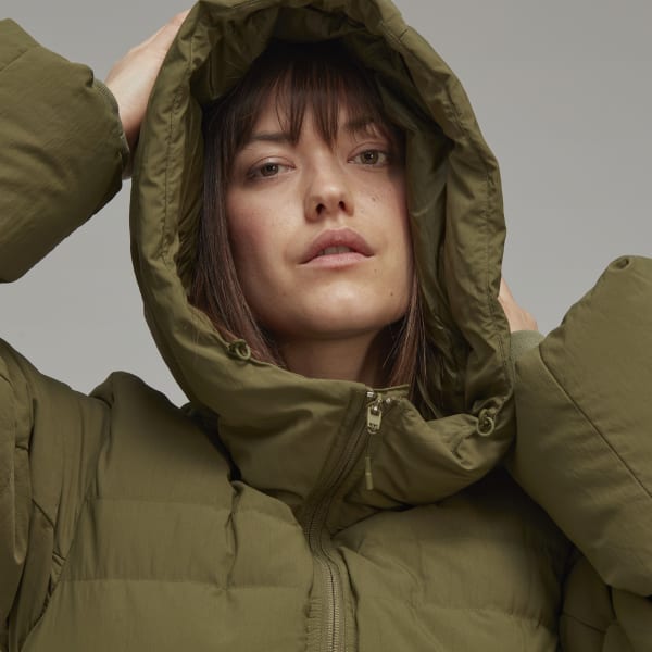 Verde Abrigo Acolchado Térmico con Gorro Y-3 Classic SU021
