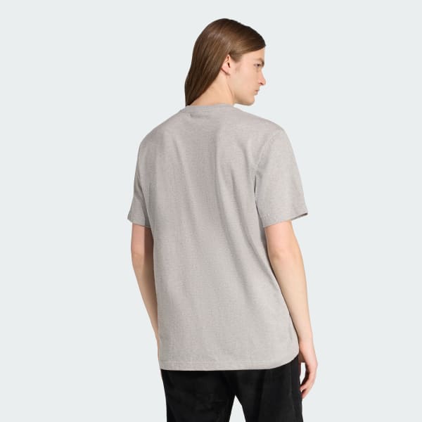 สีเทา เสื้อยืดทรงหลวมลายโมโนแกรม