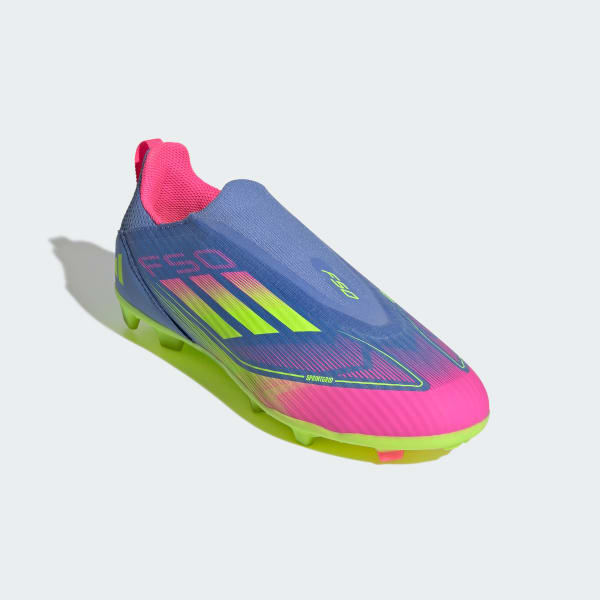 Blue F50 League Laceless Firm/Multi-Ground Boots Kids