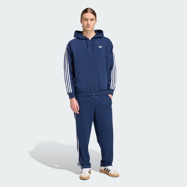 Azul Moletom com Capuz Adidas Adicolor Oversized com Zíper Total