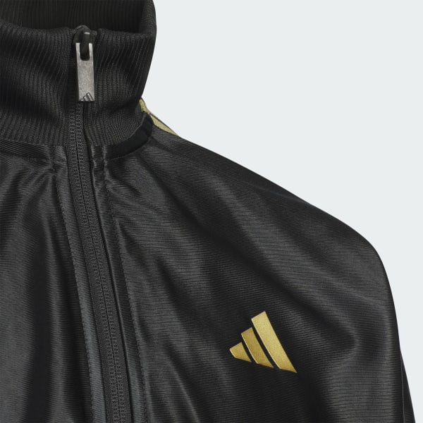 ブラック STADIUM GOLD ルーズフィット トリコット ウォームアップ ジャケット キッズ