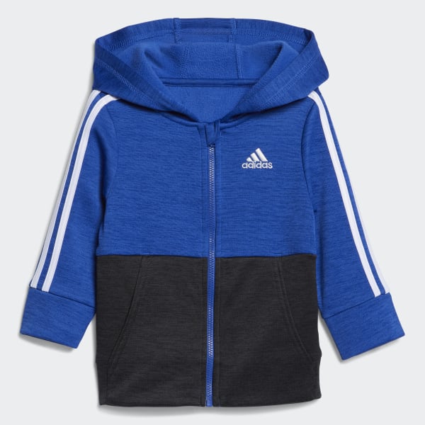 adidas Block Fleece Hooded Jacket Set - Blue | adidas US
