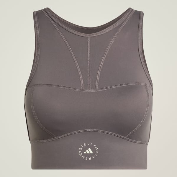 สีน้ำตาล เสื้อเทรนนิงทรงครอป adidas by Stella McCartney