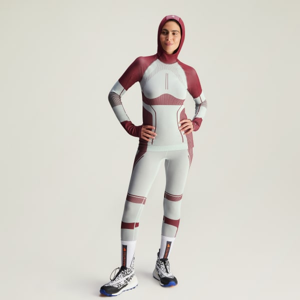 adidas by Stella McCartney TrueNature Ski Naadloze Capuchontrui met Lange Mouwen groen adidas Belgium