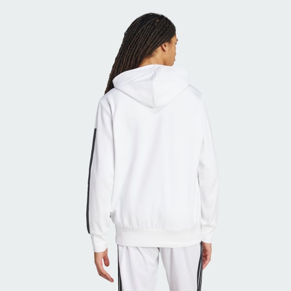 White Color Script Graphic Hoodie