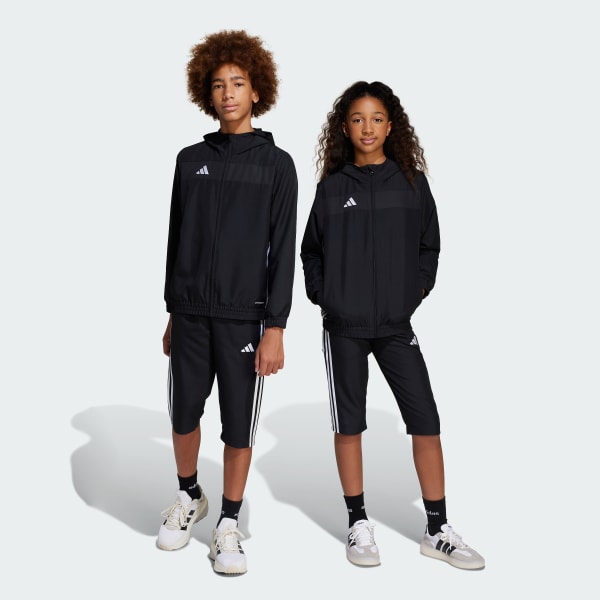 Czerń Spodnie Tiro 25 Essentials Woven 3/4 Kids