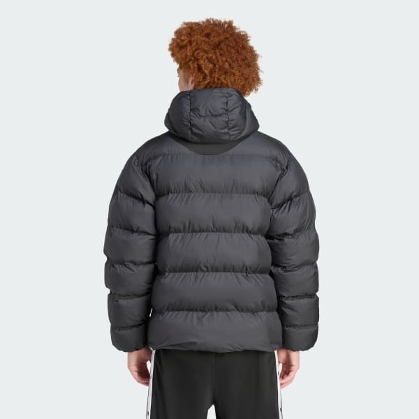 Svart Tonal Hooded Puffer Jakke