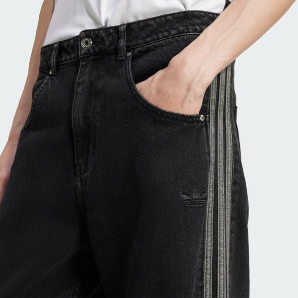 adidas Adicolor Denim Firebird Pants - Black | Free Shipping