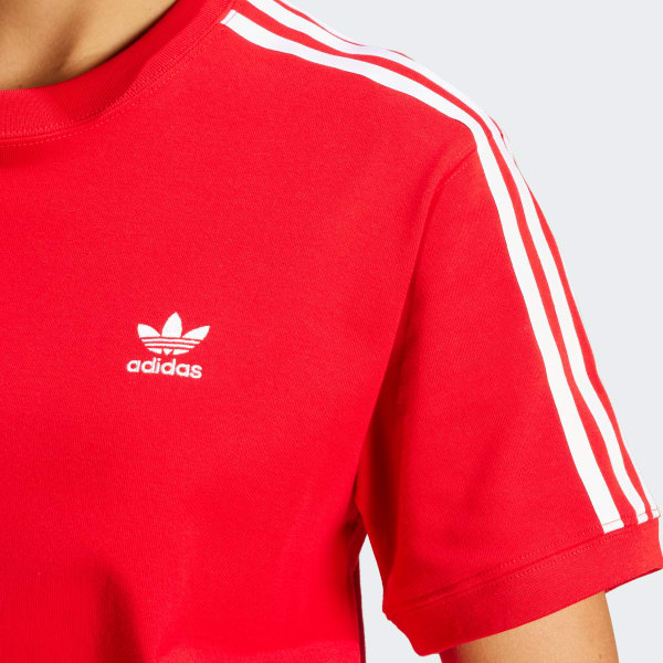 Adidas 3 stripes shirt rood new arrivals