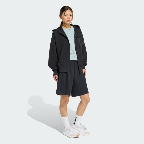 Black SOFT LUX PLEATED SHORTS