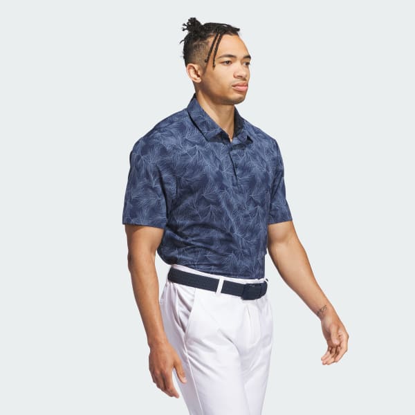 Blue Ultimate365 Mesh Print Polo Shirt
