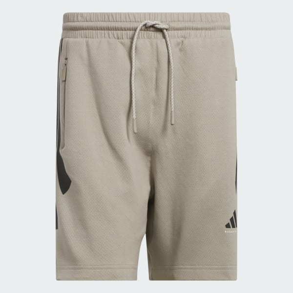 Beige adidas Basketball Spacer kønsneutrale shorts