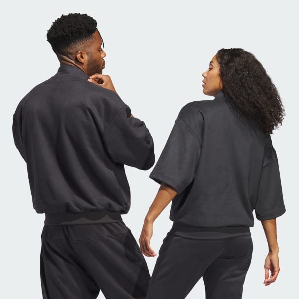 Gris Sudadera 3/4 Basketball Gamuza Medio Cierre Frontal