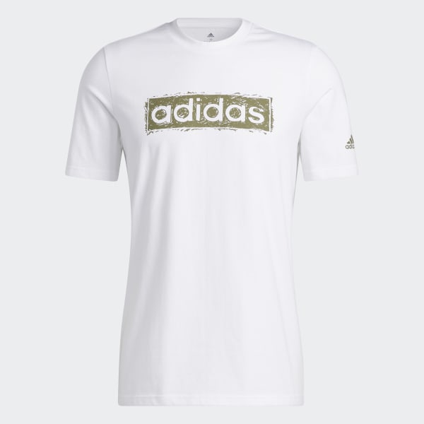 White Sketch Linear Graphic Tee H1747