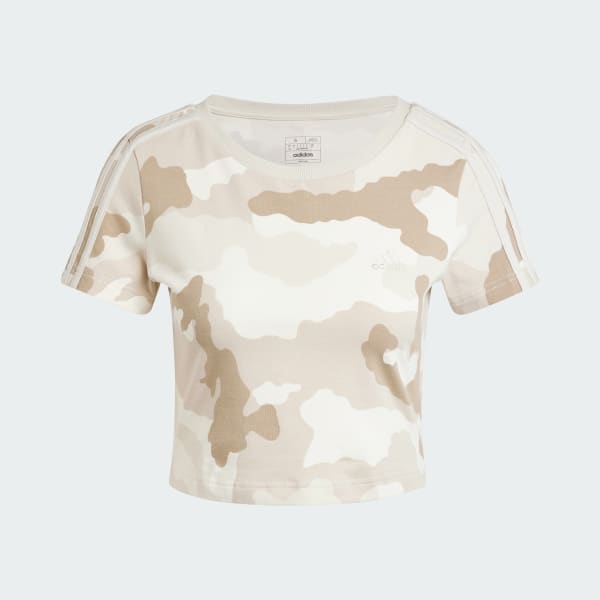 bézová Essentials 3-Stripes Camo Print Baby T-Shirt
