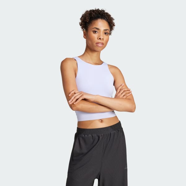 Paars Yoga Crop Tanktop With Inner Shelf Beha