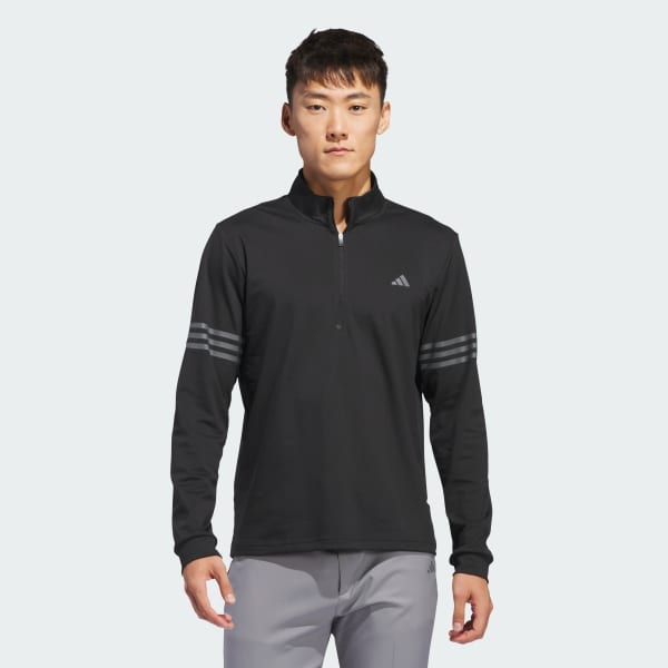 Svart Adi 3-Stripes Half-Zip Tröja
