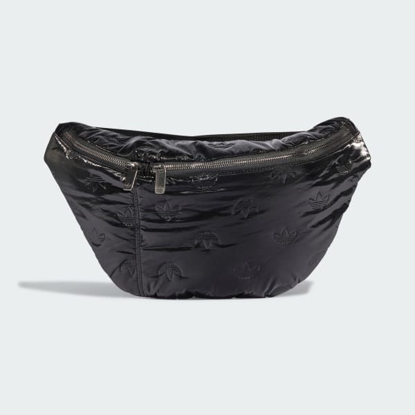 adidas Puffy Satin Oversized Waist Bag - Black, Women's Lifestyle