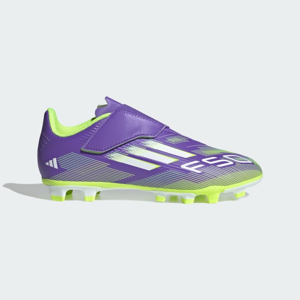 Morado Zapatos de fútbol Club F50 cierre por contacto firmes/multiterreno niños