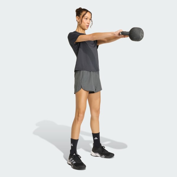 Grey Pacer Workout Woven High Rise Shorts