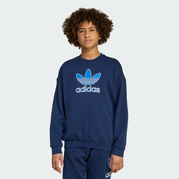 Niebieski Bluza Trefoil Crew Kids