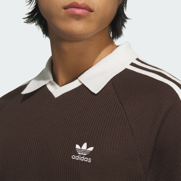 adidas Waffle Short Sleeve Polo Shirt - Brown | adidas