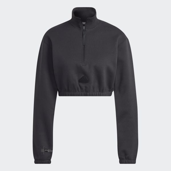 sedá Mikina Cropped Half-Zip L4672