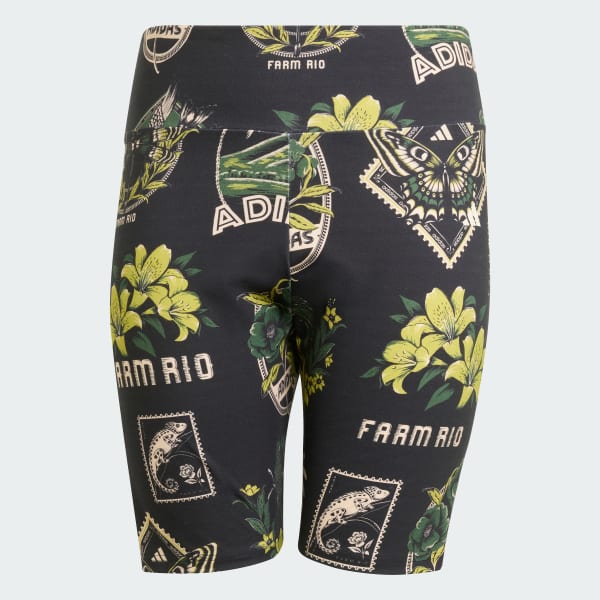 Preto Shorts Ciclista adidas x FARM (Plus Size)