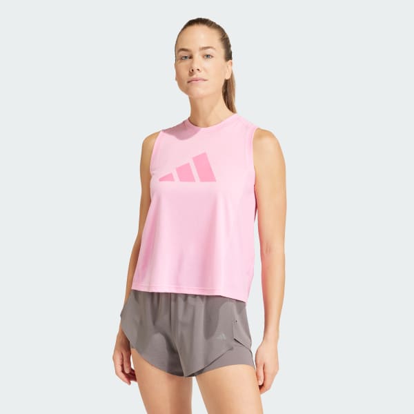 Regata Treino Train Essentials Big Performance Logo Rosa adidas adidas Brasil