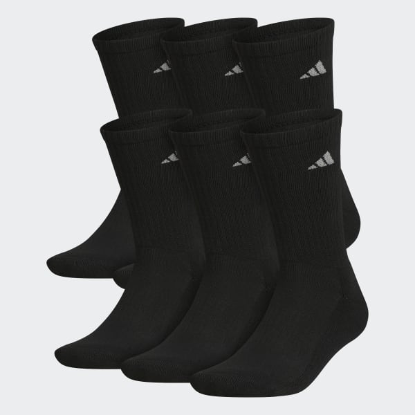 adidas Men's Athletic Cushioned Crew Socks 6 Pairs - Black | Free ...