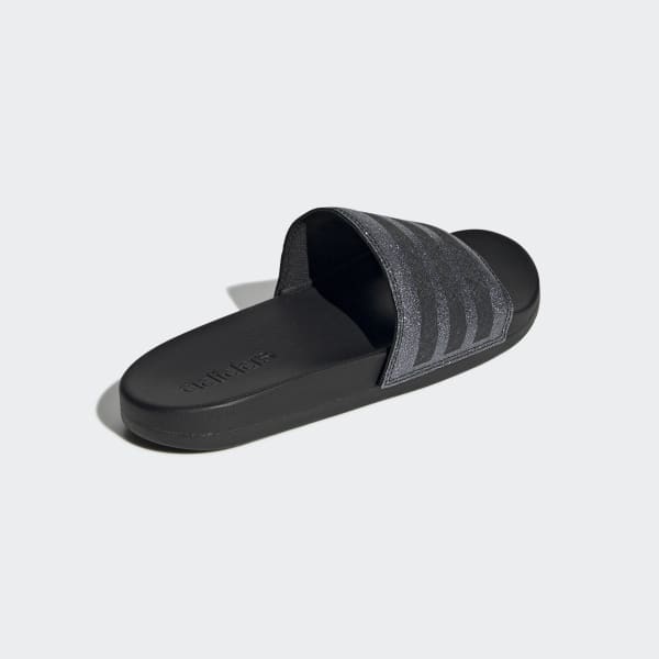 black on black adidas slides