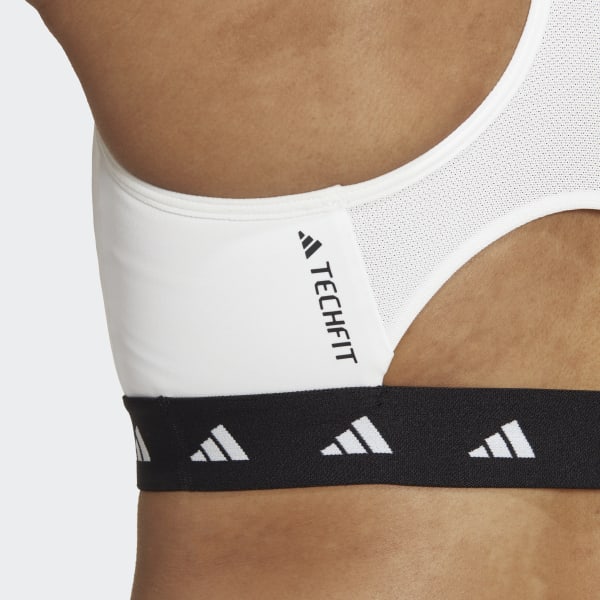 blanc Brassière de training Powerreact Techfit Maintien moyen I6419