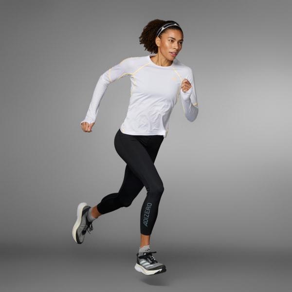 White Adizero Running Long Sleeve Tee