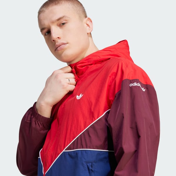 Adidas poncho hot sale windbreaker red