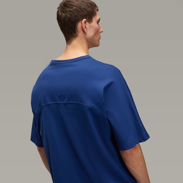 アディダス Y-3 3-STRIPES SHORT SLEEVE TEE - ブルー