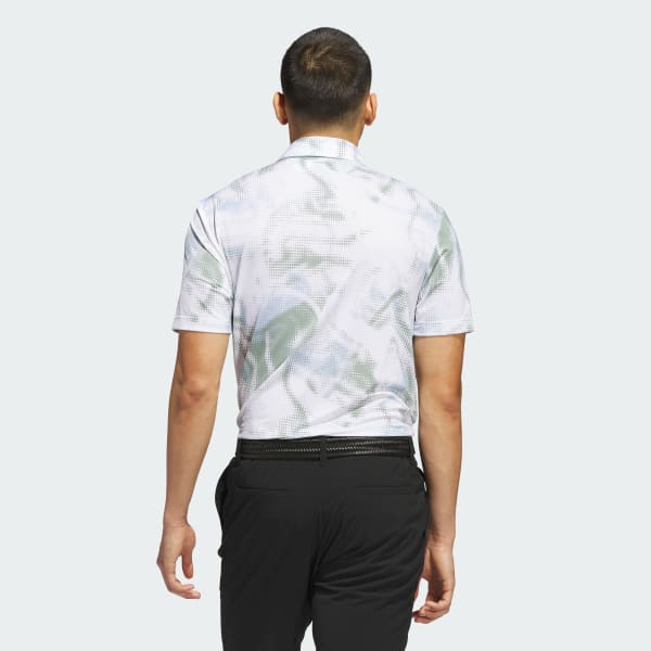 White Ultimate365 Printed Mesh Polo Shirt
