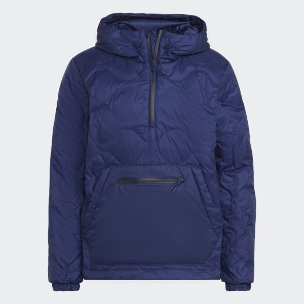 Blau Down Quilted Half-Zip Puffer Daunenjacke