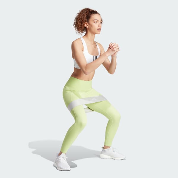adidas Optime Stash Pocket High-Waisted 7/8 Leggings - Green, Women's  Training
