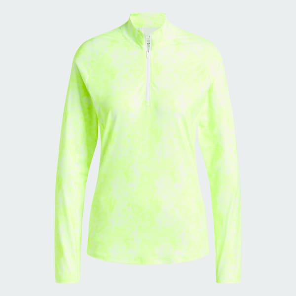 Green Essentials Long Sleeve Printed Mock Polo Shirt