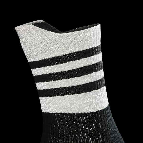 Black Running Performance Reflective Crew Socks