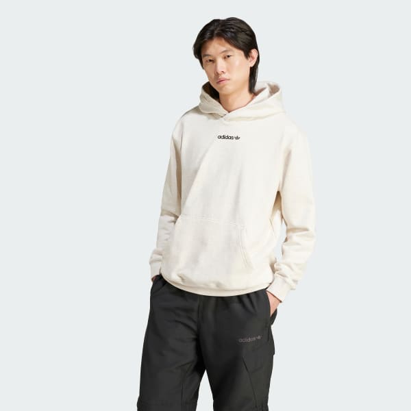 Blanco Sudadera con Gorro Estampada
