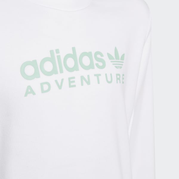 Bialy adidas Adventure Crew Sweatshirt LA361